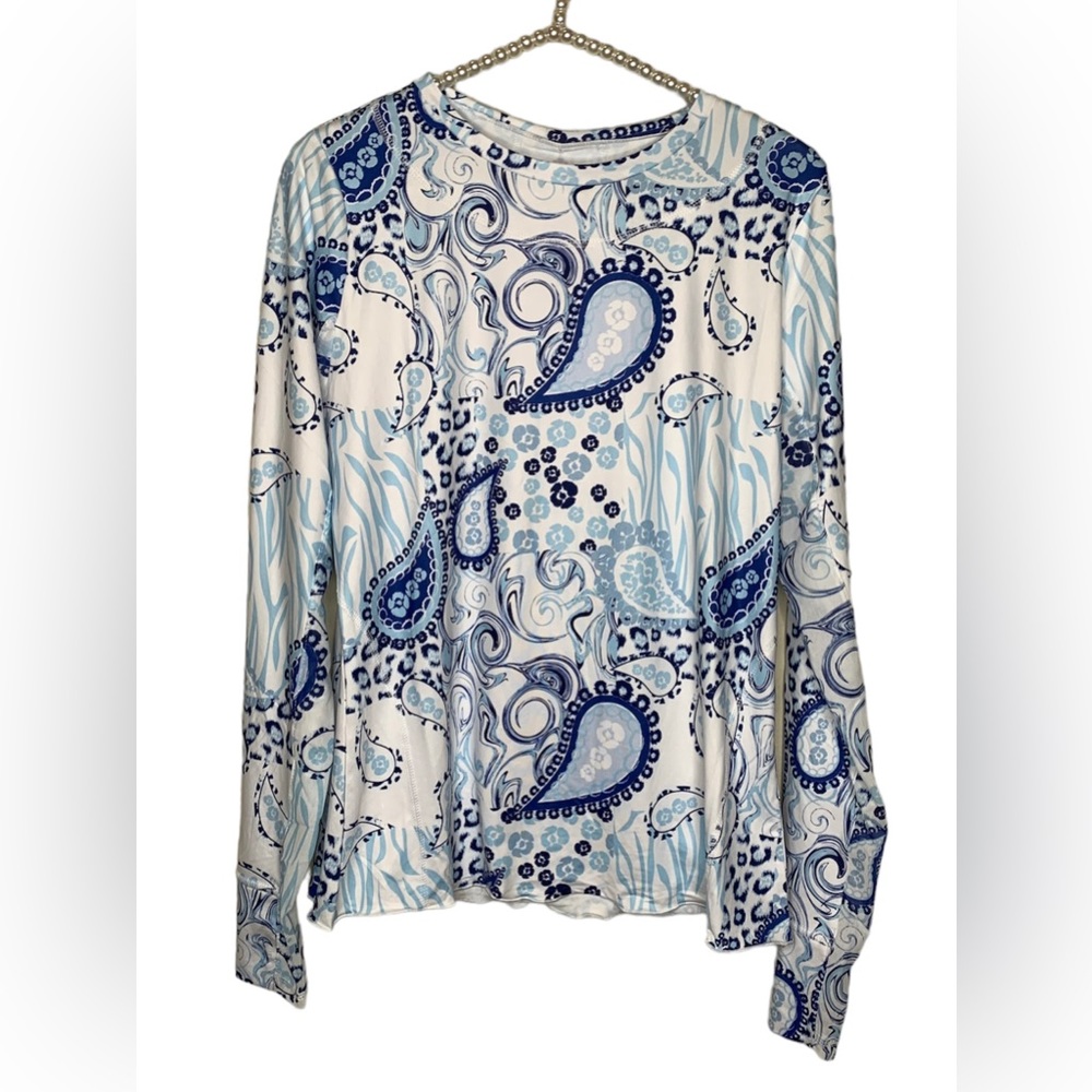 Gottex NWT Long Sleeve Paisley Top, Size S